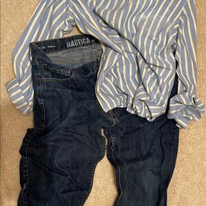 Nautica Men's Dark Blue Relaxed Jeans